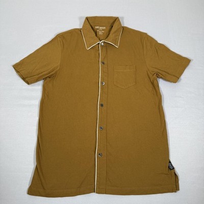 Todd Snyder Shirt Mens Small Brown Button Up Premium Jersey White Trim Cotton