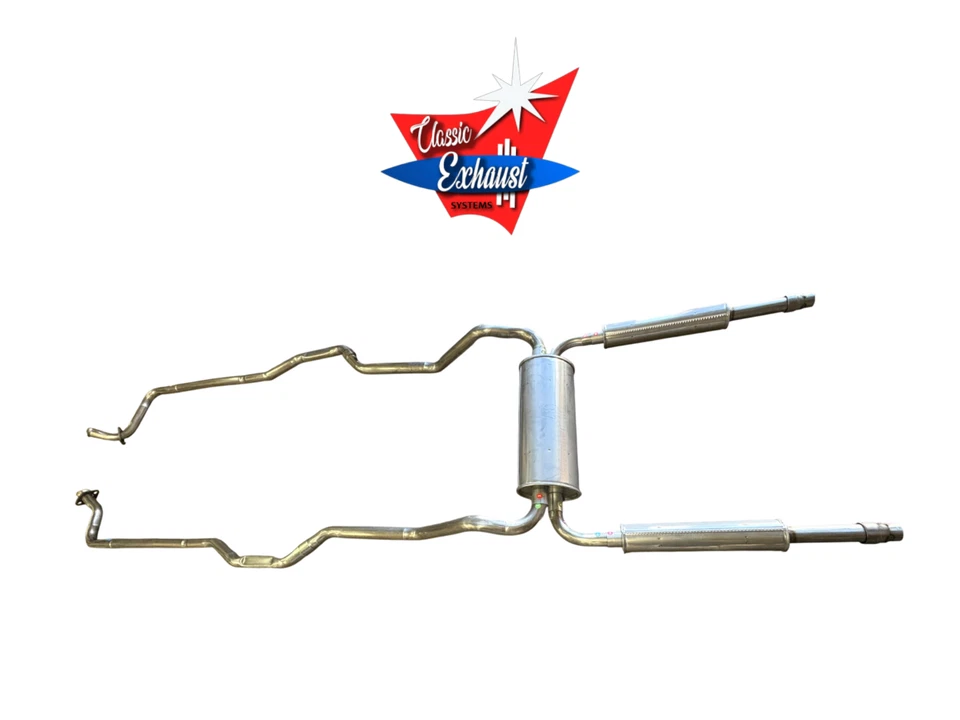 SISTEMA DE ESCAPE OLDSMOBILE TORONADO 1966-1970, ACERO INOXIDABLE 304 SIN RESONADORES Foto 4 de 4