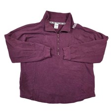 Pink Victoria's Secret Maroon Quarter Zip Pullover Logo Sweatshirt Womens Large
