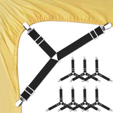 Sheet Holders, 8 pcs Adjustable Bed Sheet Straps, Fitted Sheet Holder Clips Fast