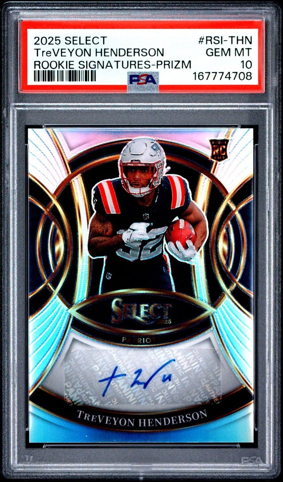 TreVeyon Henderson Panini Select Rookie Signatures #RSITHN Prizm