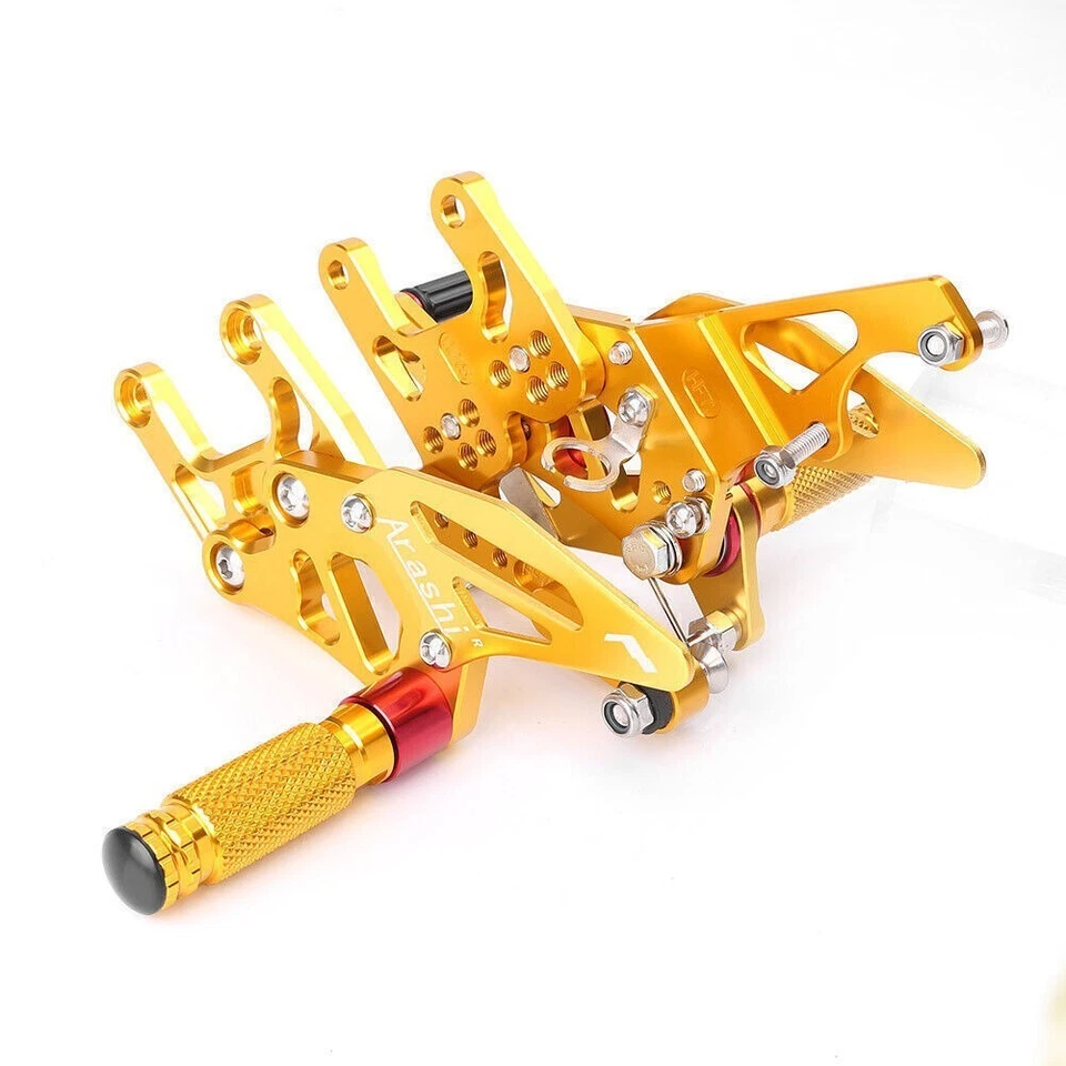 Reposapiés trasero ajustable dorado para Honda CBR1000RR 2017-19 estriberas Foto 4 de 4