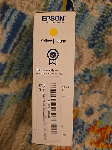 Genuine Epson T664 Yellow Ecotank Refill Ink Bottle 70mL NEW SEALED 2/2022 - 第 2/5 張圖片