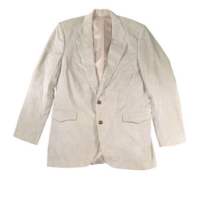 Circle S Blazer Mens 42L Beige Corduroy Western Elbow Patch Sport Coat