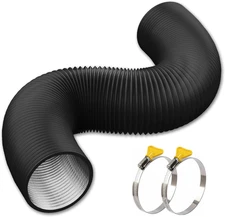 3 Inch Flexible Duct Hose 16 FT with 2 Key Hose Clamps, Heavy Duty for Diesel He