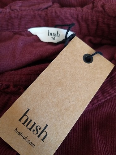 NEU MIT ETIKETT - HUSH Größe 14 dunkelrot Becca lang Slv lockere Passform Cord Tunika Kleid NEU - Bild 7 von 9
