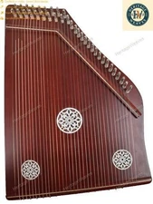 Swarmandal For Meditation with Carry Box 36 Strings Surmandal Tuning Spanner