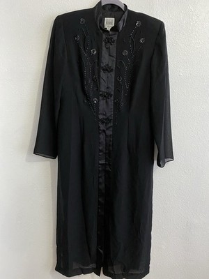Avant Garde Sheer Long Black Suit Jacket Sz 10 Chiffon Evening Event Artsy D30