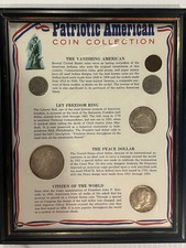 Patriotic American Coin Collection Vintage In Frame 6 Coins