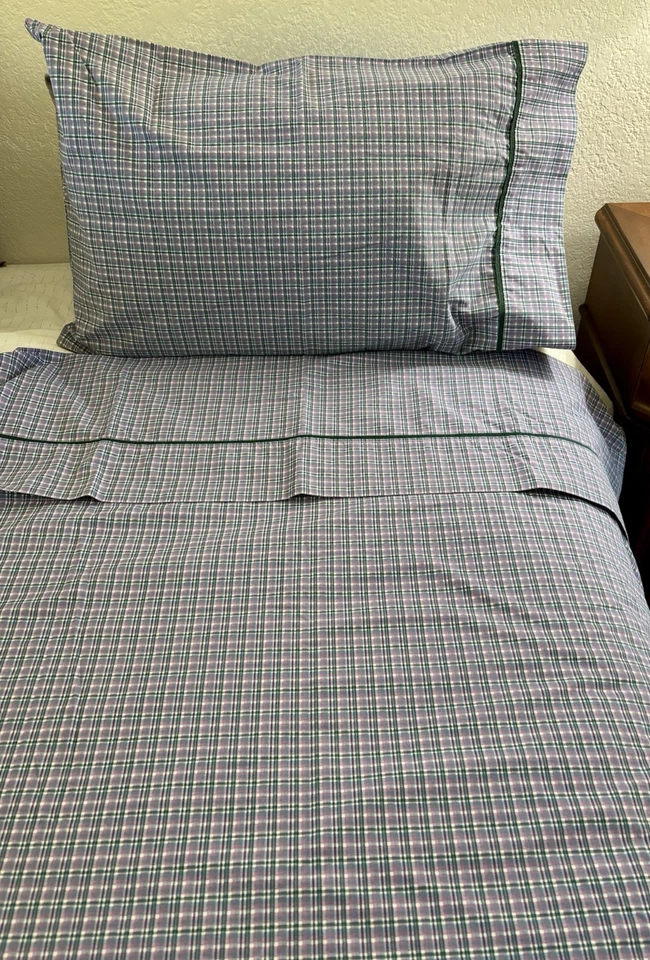 Juego de sábanas dobles y estuche Waverly Garden Room violetas dulces púrpura verde a cuadros de colección Foto 2 de 4