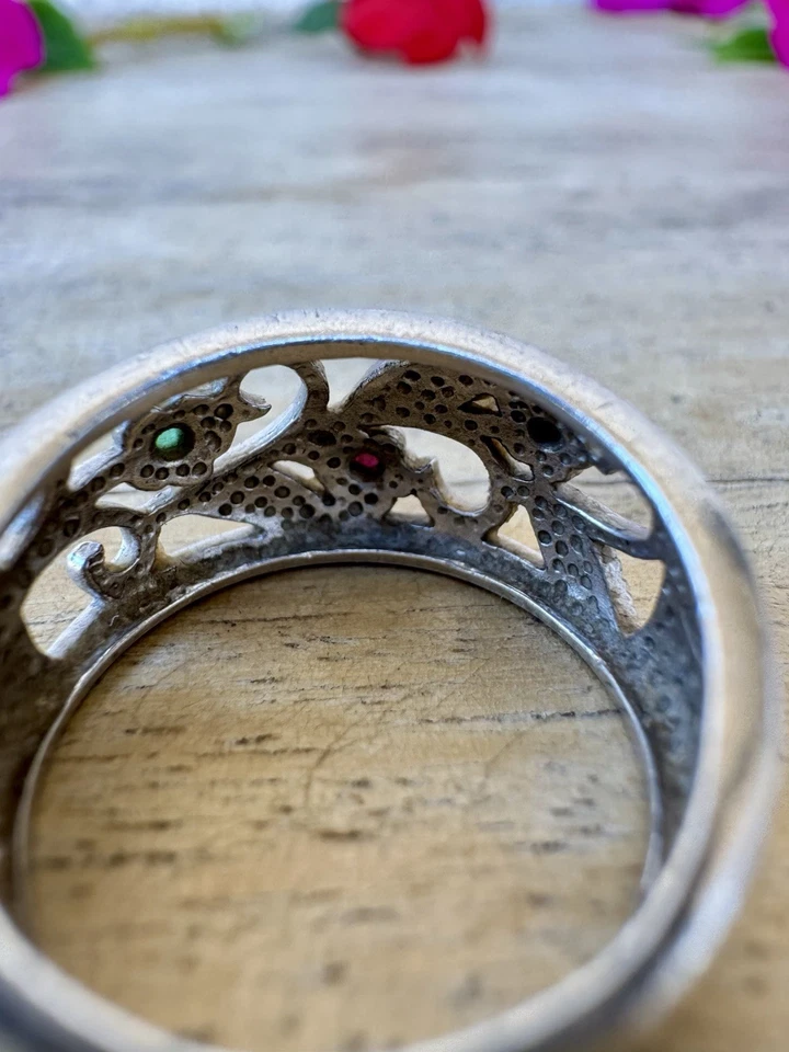 De colección 925 Rubí Natural, Zafiro y Esmeralda Avon Talla 6 3.77g Foto 3 de 4