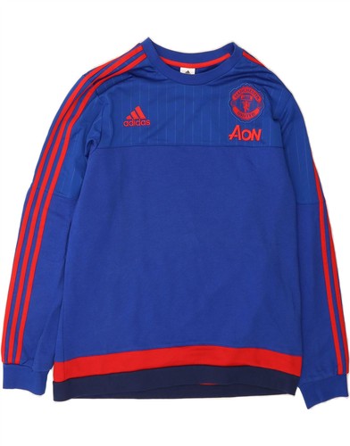 Sudadera jersey ADIDAS para hombre Manchester United grande azul bloque de color CU15