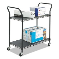 Safco 5337BL 43.75 in. x 19.25 in. x 40.5 in. Wire Metal Utility Cart - BK New