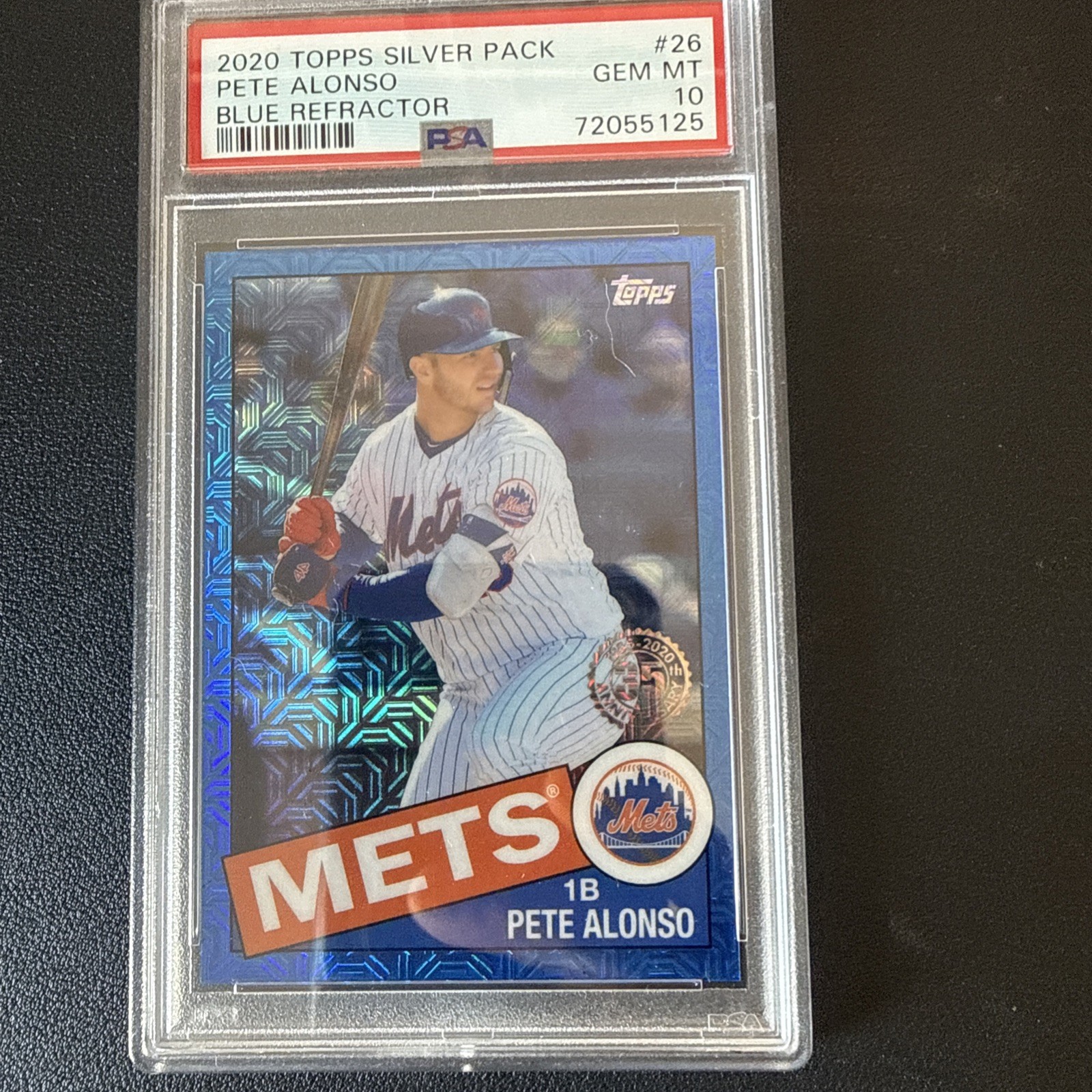 2020 Topps - Silver Pack 1985  Pete Alonso Blue Refractor #26 /150 PSA 10