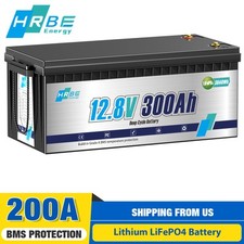 12V 300Ah 3840Wh LiFePO4 Lithium Battery 10000 Deep Cycles 200A BMS for RV Solar