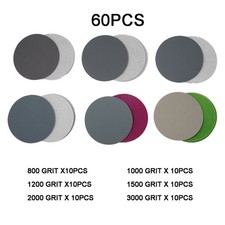 New Practical Sandpaper Sanding Discs Waterproof 3in 75mm 60pcs/set Mixed 0.24 per gallon