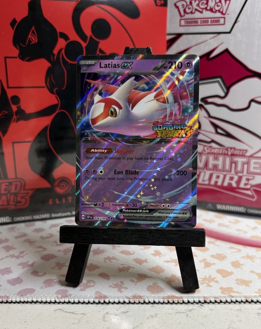 Latias ex 076/191 Surging Sparks STAMPED Box Promo Pokemon Near
