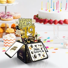19th Happy Birthday Pop up 3D Cards for 19 Year Old, Gift Box