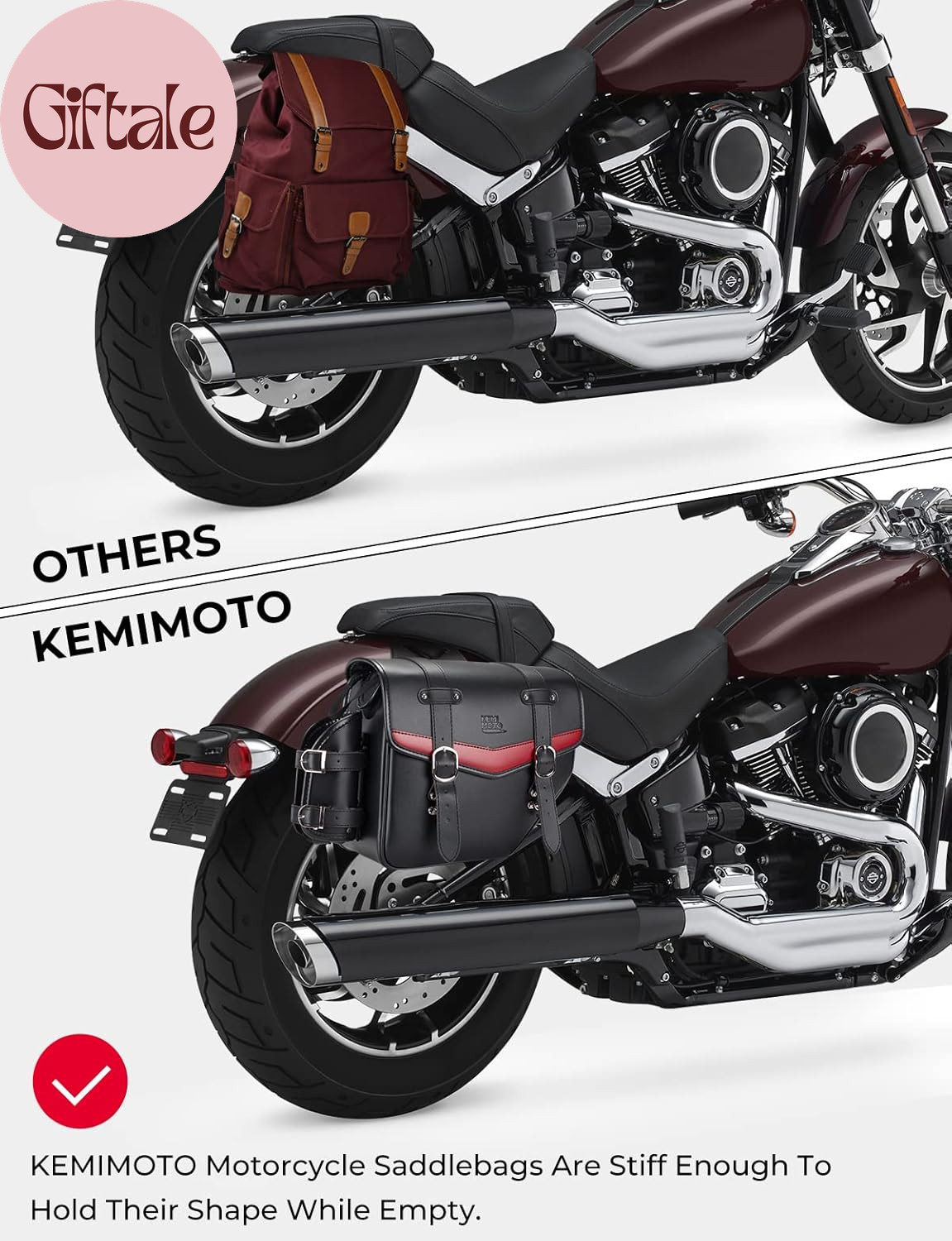 Motorcycle Saddle Bags PU Leather Saddlebags Waterproof with Cup Holder 18L Capa