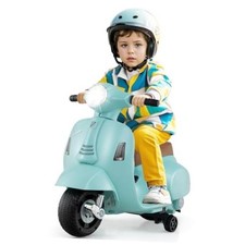 Licensed Vespa Kids Motorcycle, 6V Battery Powered Motorbike by Green