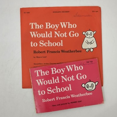 Boy Who Would Not Go To School Vinyl Record Paperback Book Munro Leaf 1963