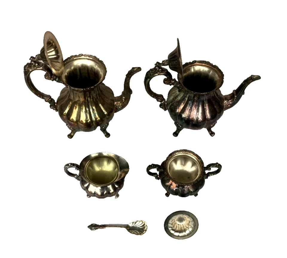 Juego de café de té con bandeja plato de plata comunitario vintage de 1940 - ¡Raro!! Foto 3 de 4