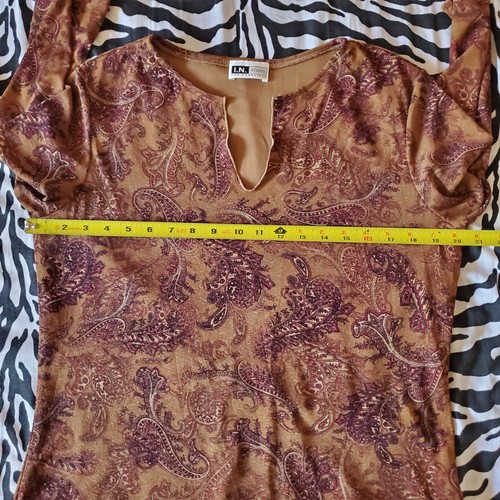 Y2k Brown Paisley Top Size Large Lettuce Hem Fairy WhimsiGoth Fairy Grunge - Bild 12 von 13