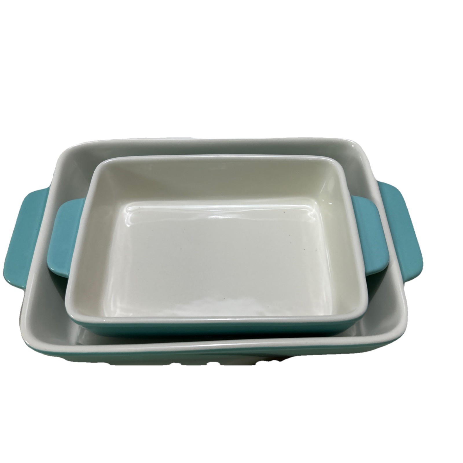 Set Of Super Cute Ceramic Ovenware Pans Light Turquoise Aisbugur Brand 7” & 9”