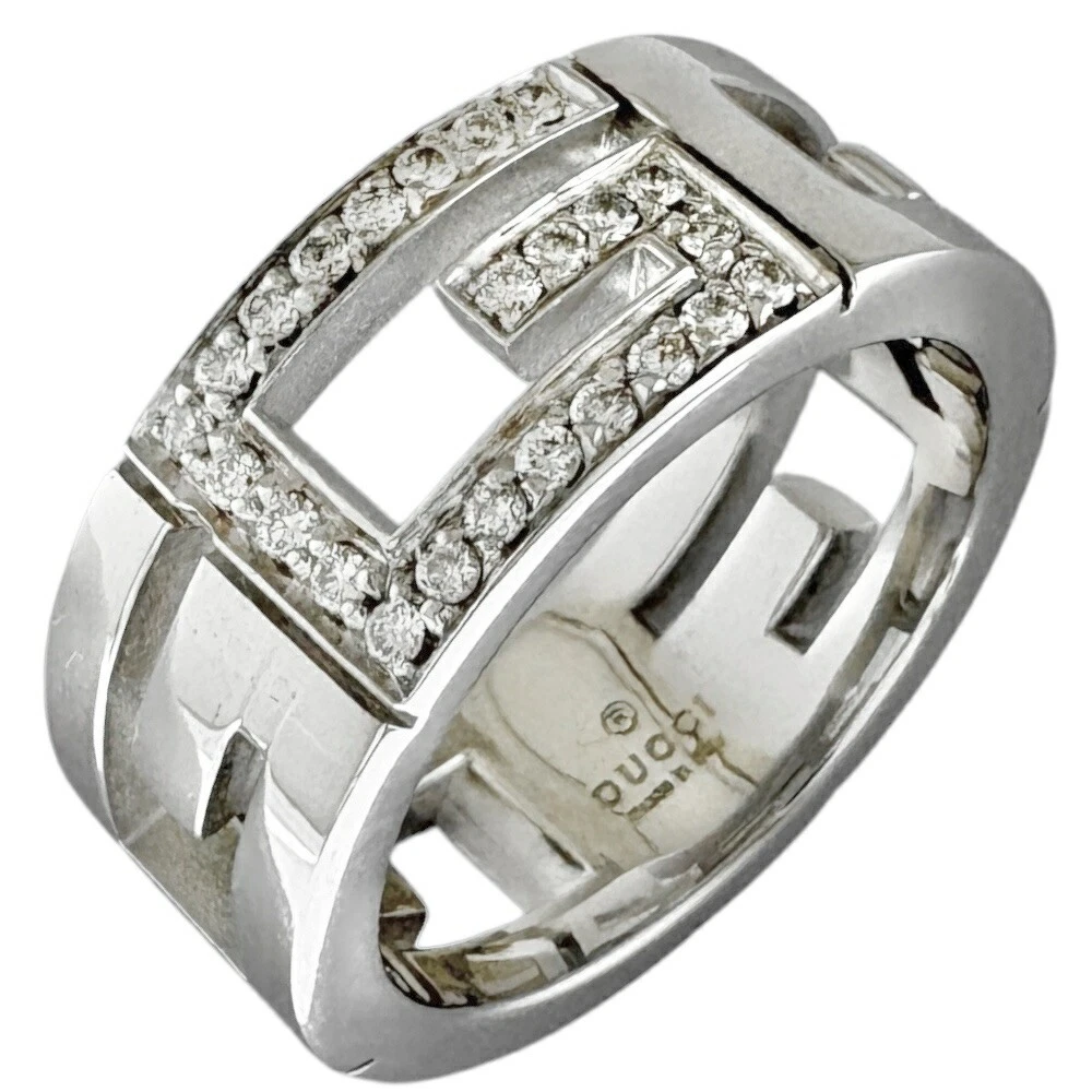 Gucci Bague Femme Multi 8,5 Or Blanc 18K Diamant Bijoux Occasion