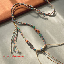 Tibetan Cotton Rope Pendant Necklace Ethnic Style Tangka Buddha Hanging Rope DIY