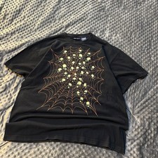 Rare Vtg 2000s Y2K Skull Spider Web Streetwear Graphic Tee Men’s XL