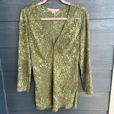 Victoria Secret Green/Brown Leopard Print Gown/Dress Size Small from 2000