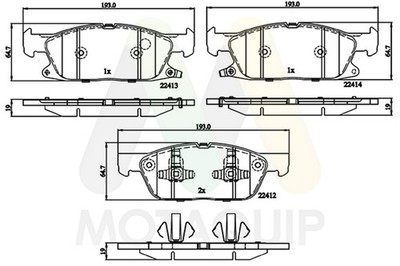 MOTAQUIP Bremsbelagsatz Scheibenbremse LVXL1844 für FORD MAX CJ WA6 GALAXY 3 CK
