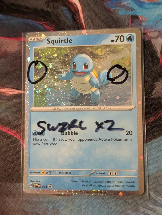 Squirtle 048 ~2x Swirl~ Cosmo Holo NM Scarlet Violet Black Star Promo Pokemon