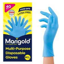 Marigold Multi-Purpose Disposable Food Safe Durable Latex Free Gloves M/L 40pcs