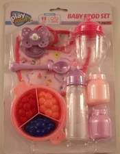 Play Right Baby Food Set Pretend Play Unisex Feeding Accessories 11 pc Pink Toy