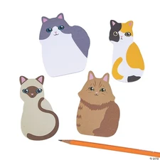 Fun Express Cat Sticky Notes - 12 Pieces