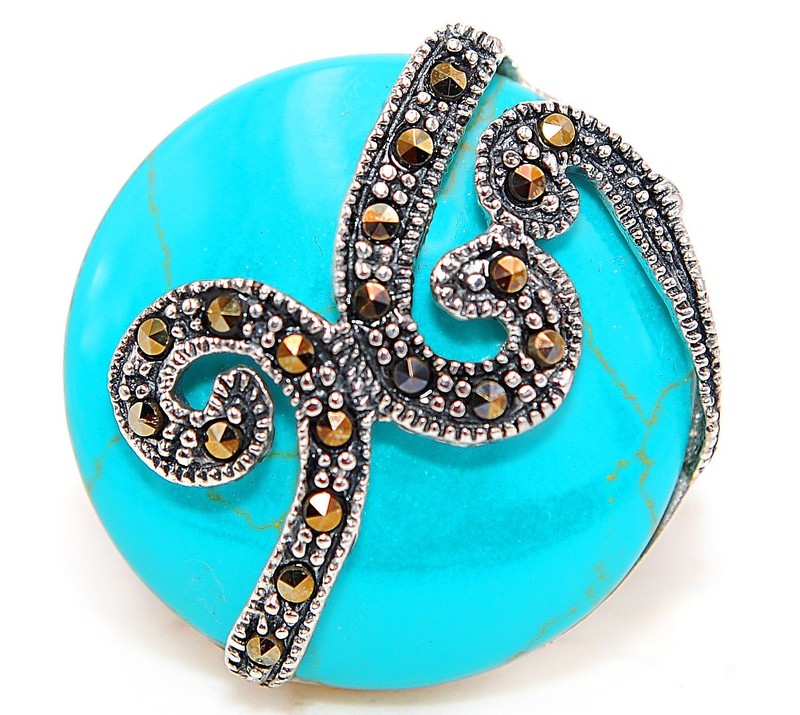  Turquoise 925 Solid Sterling Silver Ring Sz 9 Z5-2