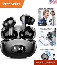 Wireless Earbuds Bluetooth 5.4 HiFi Stereo 4 ENC Mics 48H Playtime LED Display I