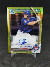 2021 Bowman Chrome Ethan Hearn Prospect Autograph Yellow Refractor #14/75 Cubs