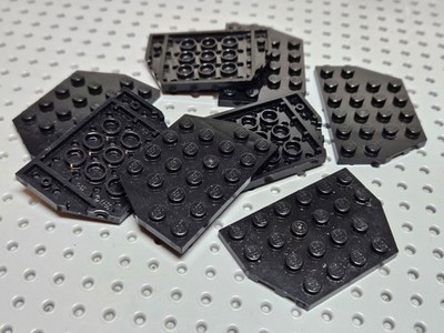 Lego Platte Keil 4x6 mit 2 abgewinkelten Ecken 1x2 [32059] schwarz x8