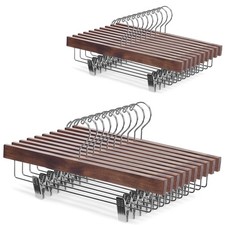 Solid Lotus Wood Deluxe Wooden Pants Hangers Bottom Hanger Jeans Hanger Skirt...