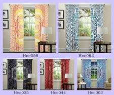 Mandala Handmade Window Door Arched Curtain Blue Wall Mount Twin Tapestry