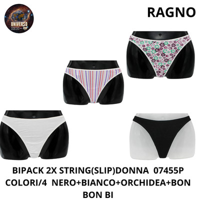 2x String (Slip) Damen, Bipack verschiedene Farben Perfekte Linie (Pocket) 07455P Spinne
