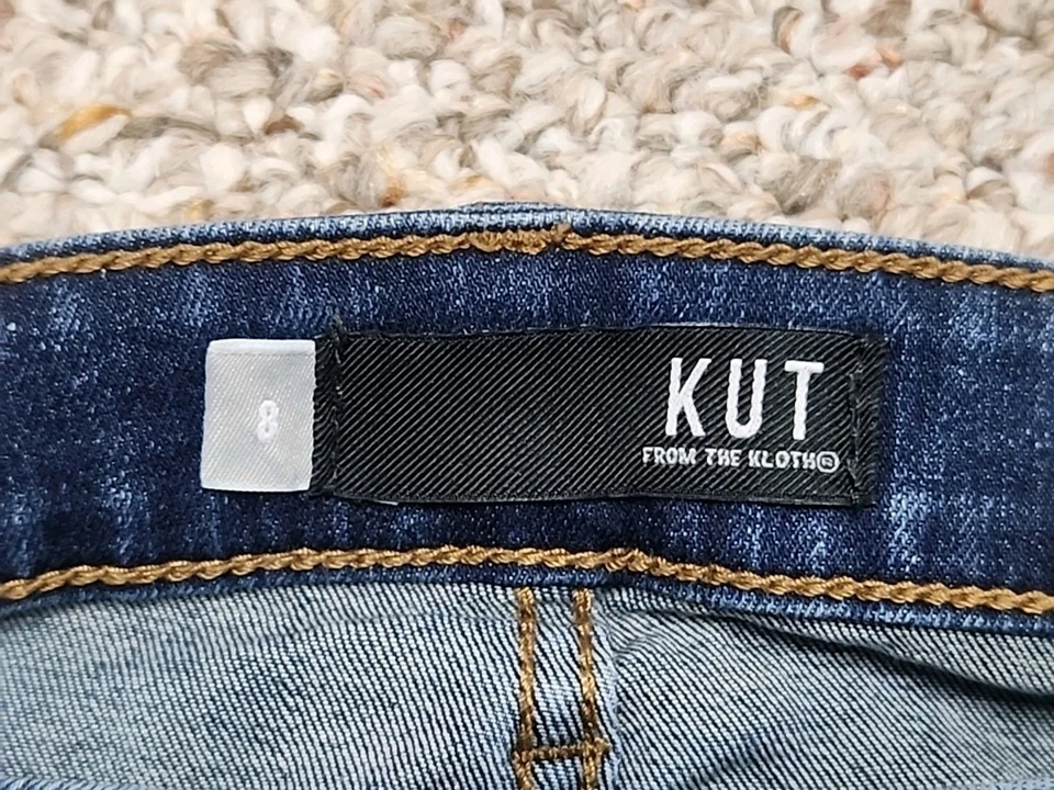 Pantalones de mezclilla Kut From The Kloth 8 para mujer Mia tiro alto ajustados lavado oscuro 30x31 Foto 2 de 4