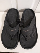 Hoka One Ora Recovery Flip Flop Mens Size 8 Womens 10 Black Casual Comfort Shoe