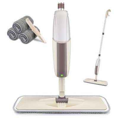 Mopa Pulverizadora Con Almohadillas Microfibra Lavables Para Piso Hogar
