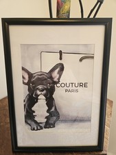 Fashion Couture Frenchie Framed Boutique Wall Art Print Home Decorative Picture