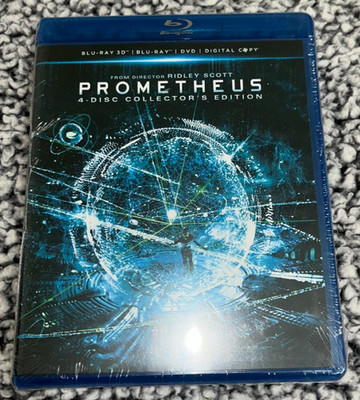 Prometheus 4-Disc Collectors Edition 3D DVD Blu-Ray Digital NEW Sealed