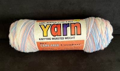 Malina Acrylic Creslan Yarn Ombre HUSHABYE #802 Blue Pink White, 3.5 oz.